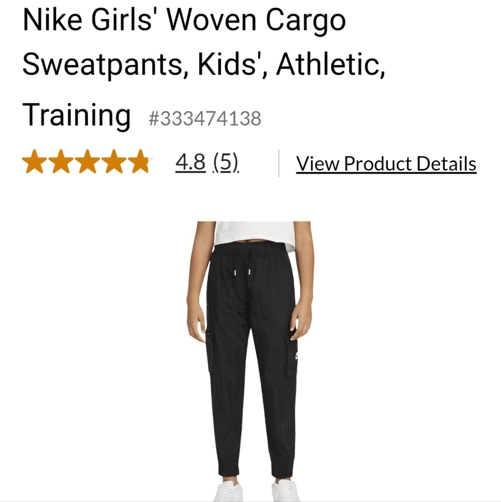 Size M Nike Girls' Woven Cargo Pants